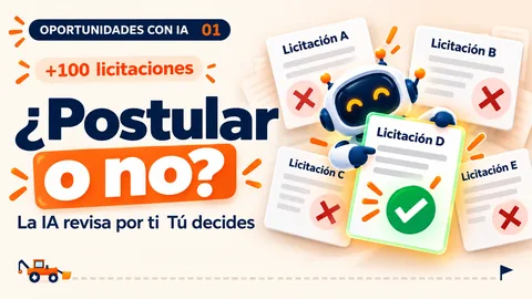 Miniatura del video 01: un asistente revisa varias licitaciones, descarta cuatro y aprueba una