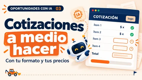 Miniatura del video 03: una cotización con partidas a medio completar, con tu formato y tus precios